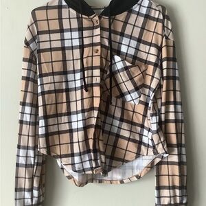 No Boundaries Plaid Hoodie Shirt